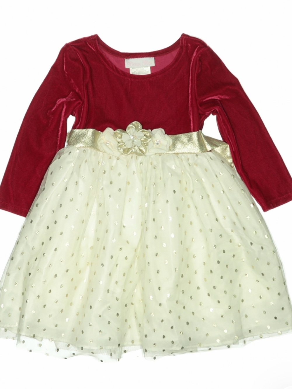 Bonnie Baby Red White And Gold Dress Holiday SZ 24M